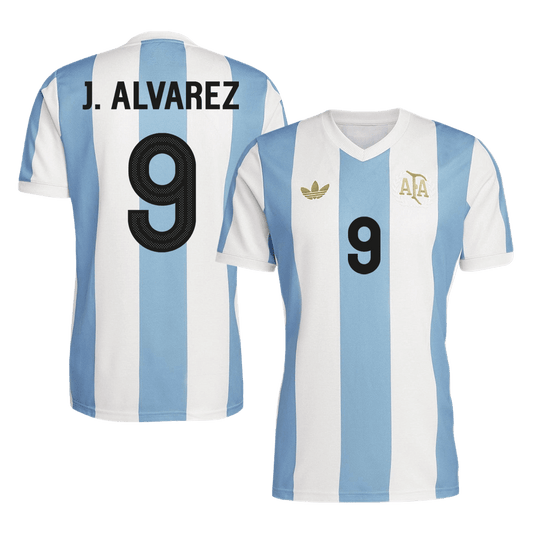 J.ALVAREZ #9 Προσαρμοσμένη φανέλα Argentina Soccer Jersey 2024 50th Anniversary