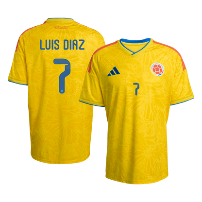 LUIS DíAZ #7 Φανέλα Ποδοσφαίρου Κολομβίας Έδρα Προσαρμοσμένη Μπλούζα Παγκόσμιο Κύπελλο 2026