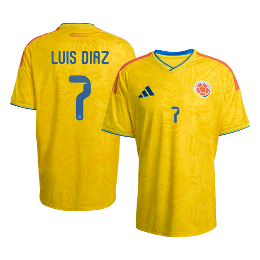 LUIS DíAZ #7 Φανέλα Ποδοσφαίρου Κολομβίας Έδρα Προσαρμοσμένη Μπλούζα Παγκόσμιο Κύπελλο 2026