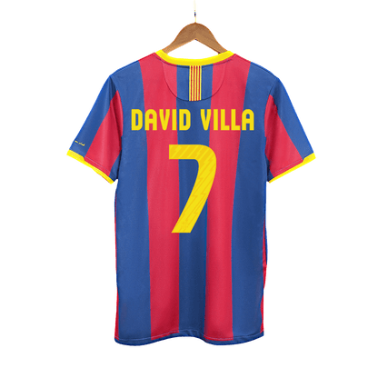 DAVID VILLA #7 Ρετρό φανέλα Barcelona για εντός έδρας ποδόσφαιρο 2010/11