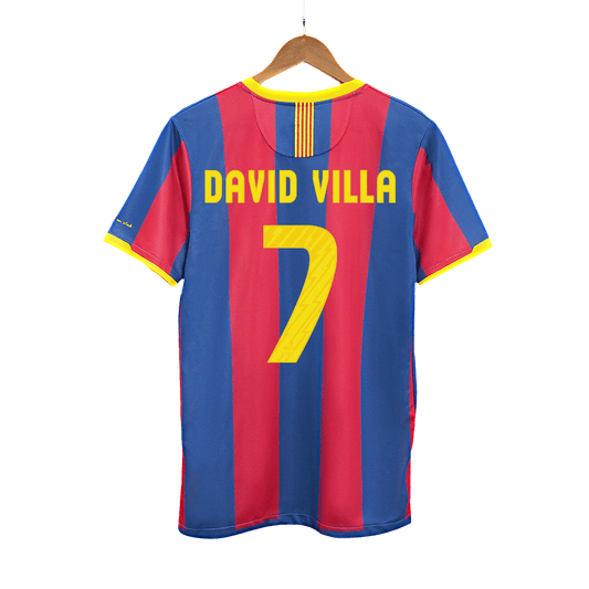 DAVID VILLA #7 Ρετρό φανέλα Barcelona για εντός έδρας ποδόσφαιρο 2010/11