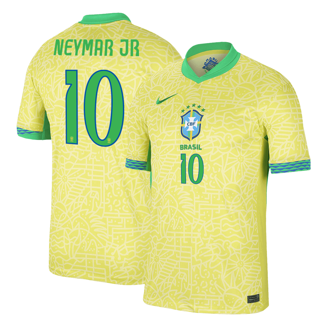 NEYMAR JR #10 Βραζιλία Ποδόσφαιρο Τζέρσεϊ στο σπίτι προσαρμοσμένο πουκάμισο 2024