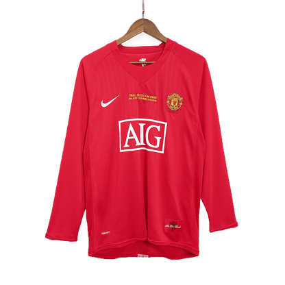 SCHOLES #18 Manchester United Retro Jersey Home Soccer Shirt 2007/08 - UCL Final