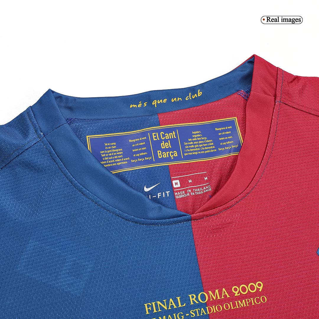 A.INIESTA #8 Ρετρό Φανέλα Μπαρτσελόνα με Μακρυμάνικη Εντός Έδρας Ποδοσφαιρική Μπλούζα 2008/09 - Τελικός UCL