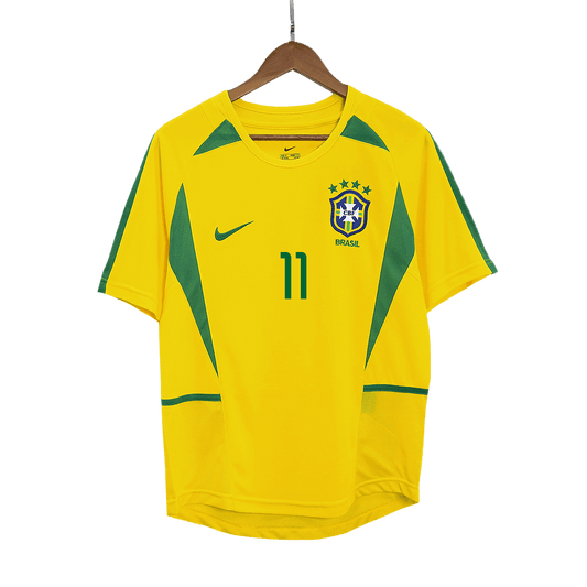 RONALDINHO #11 Βραζιλία Ρετρό μπλουζάκι ποδοσφαίρου 2002/03