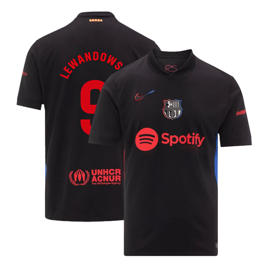 LEWANDOWSKI #9 Προσαρμοσμένη φανέλα ποδοσφαίρου Barcelona εκτός έδρας 2024/25