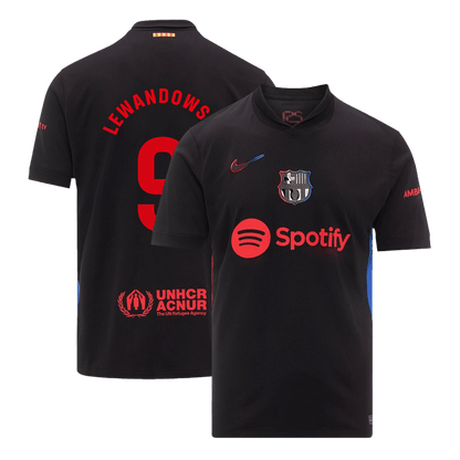 LEWANDOWSKI #9 Προσαρμοσμένη φανέλα ποδοσφαίρου Barcelona εκτός έδρας 2024/25