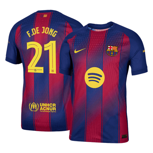 Barcelona F.DE JONG #21 Εντός Έδρας Αυθεντική Φανέλα Ποδοσφαίρου 2025/26 - UCL