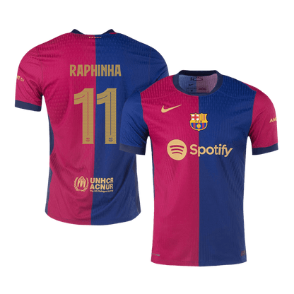 Authentic RAPHINHA #11 Barcelona Soccer Jersey Home Shirt 2024/25 - UCL