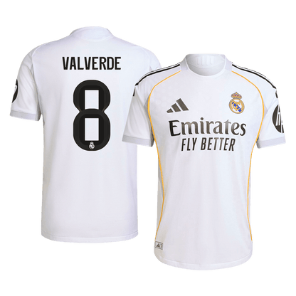 VALVERDE #8 Real Madrid Home Authentic Soccer Jersey 2025/26