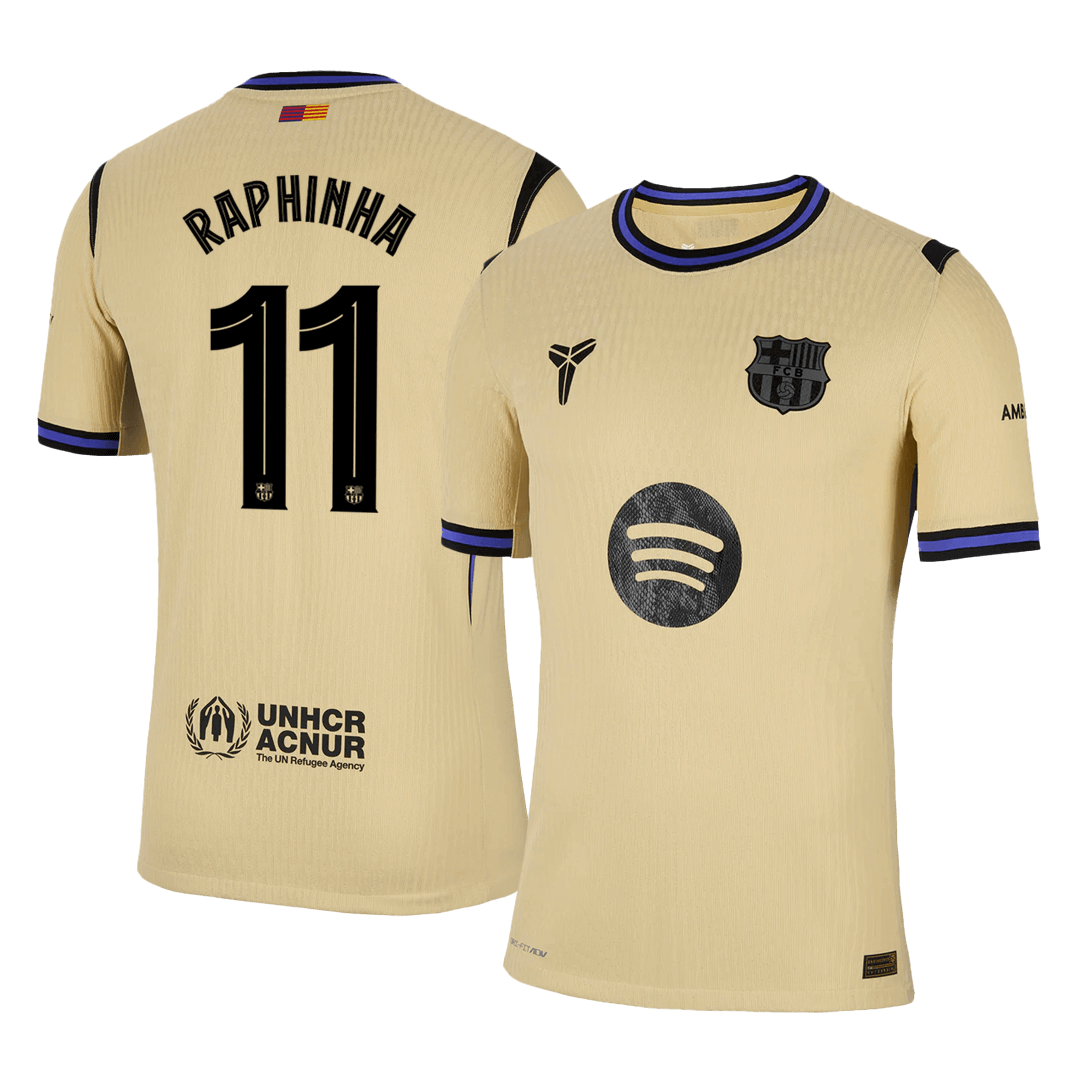 RAPHINHA #11 Αυθεντική Φανέλα Ποδοσφαίρου Barcelona Εκτός έδρας 2025/26 - UCL