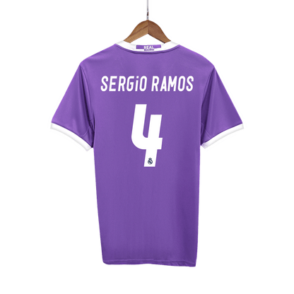 SERGIO RAMOS #4 Ρετρό φανέλα Ρεάλ Μαδρίτης Εκτός έδρας ποδοσφαιρική φανέλα 2016/17