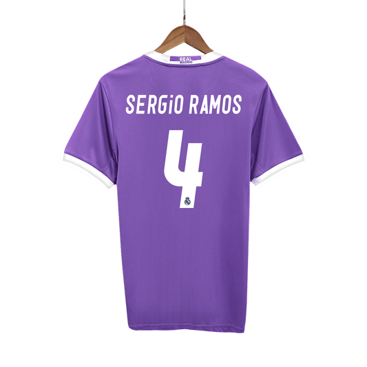 SERGIO RAMOS #4 Ρετρό φανέλα Ρεάλ Μαδρίτης Εκτός έδρας ποδοσφαιρική φανέλα 2016/17