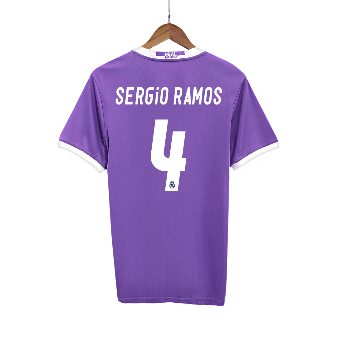 SERGIO RAMOS #4 Retro Real Madrid Jersey Away Soccer Shirt 2016/17