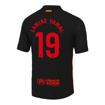 Αυθεντικό LAMINE YAMAL #19 Ποδοσφαιρική φανέλα Barcelona Away 2024/25 Spotify λογότυπο χωρίς κείμενο