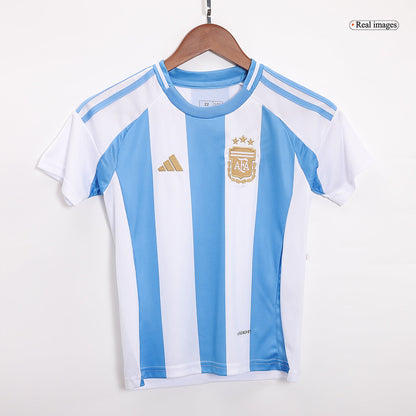 Kid's Argentina Home Soccer Jersey Kit(Jersey+Shorts) Copa America 2024