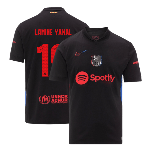 LAMINE YAMAL #19 Προσαρμοσμένη φανέλα ποδοσφαίρου Barcelona εκτός έδρας 2024/25-UCL