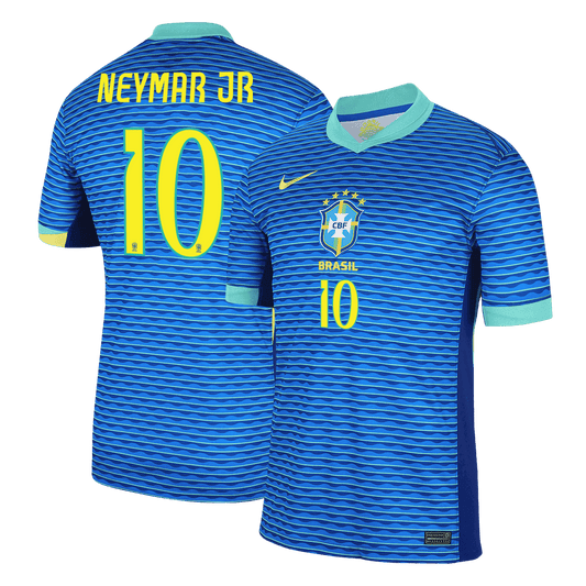 NEYMAR JR #10 Προσαρμοσμένη φανέλα ποδοσφαίρου Βραζιλίας εκτός έδρας 2024