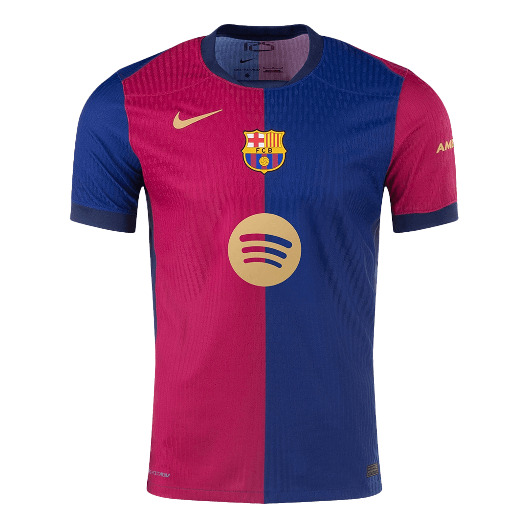 Authentic GAVI #6 Barcelona Home Soccer Jersey 2024/25 - Spotify Logo Without Text