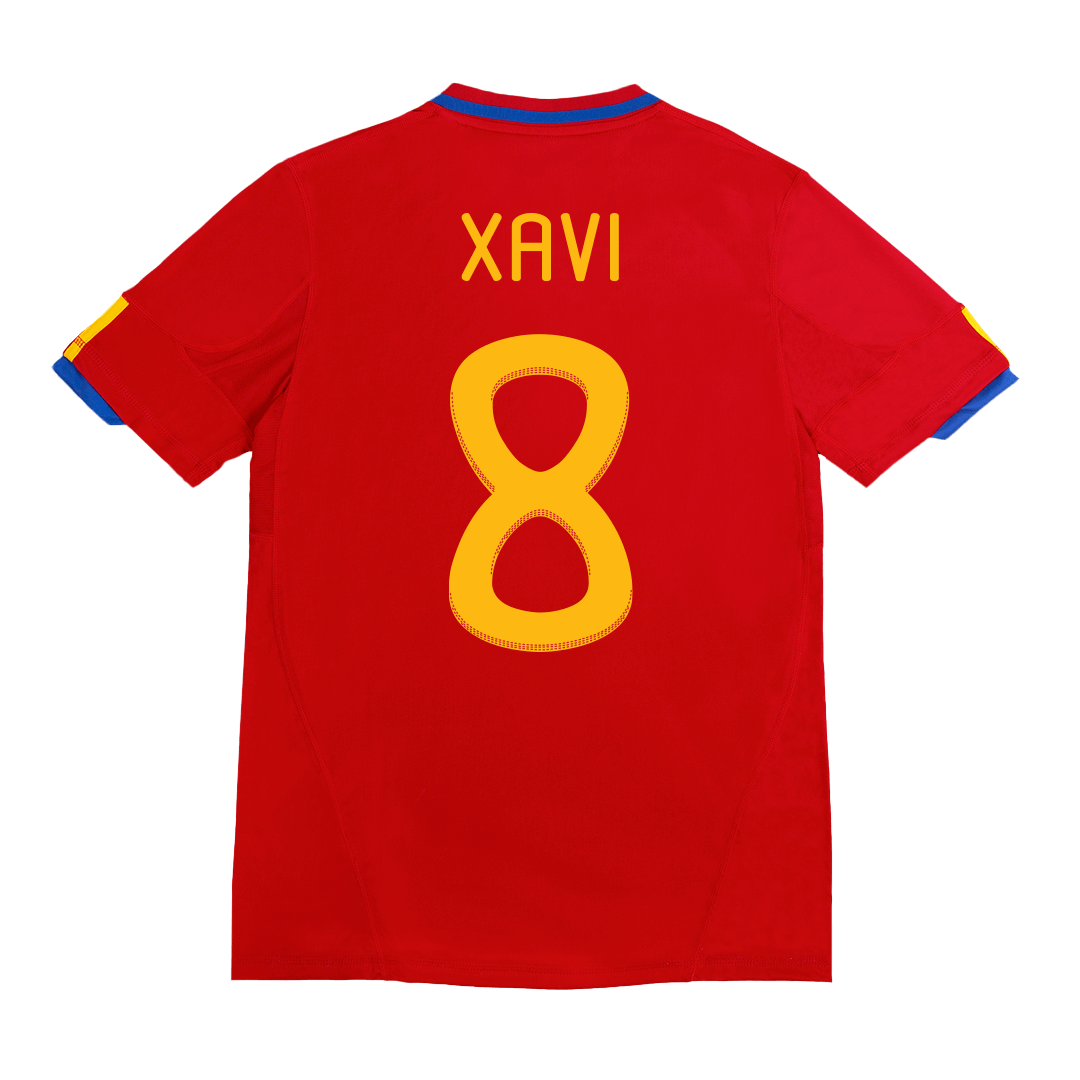 Ρετρό φανέλα με το Νο 8, XAVI, εντός έδρας Ισπανίας 2010