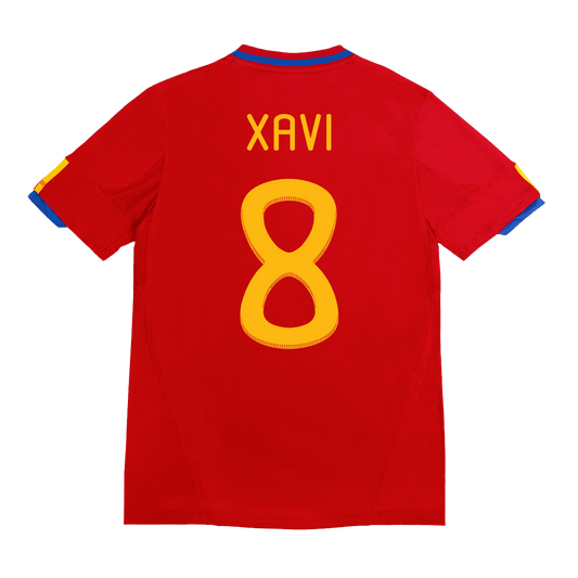 Ρετρό φανέλα με το Νο 8, XAVI, εντός έδρας Ισπανίας 2010