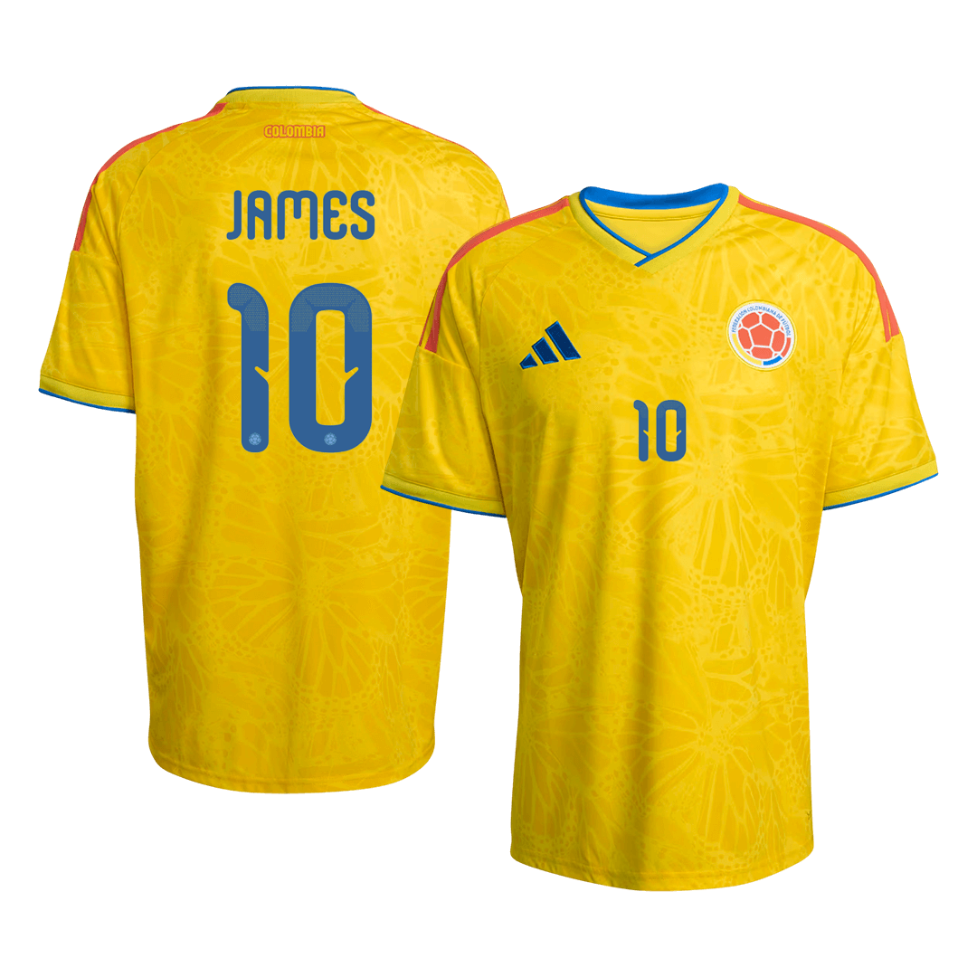 JAMES #10 Φανέλα Ποδοσφαίρου Κολομβίας Αρχική Προσαρμοσμένη Μπλούζα Παγκόσμιο Κύπελλο 2026