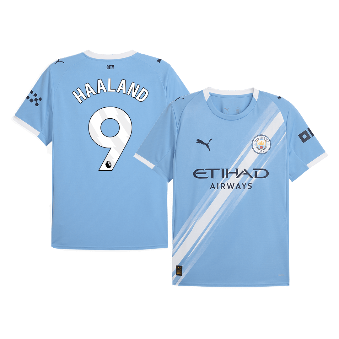 HAALAND #9 Εντός έδρας ποδοσφαιρική φανέλα Manchester City 2025/26 Μπλε