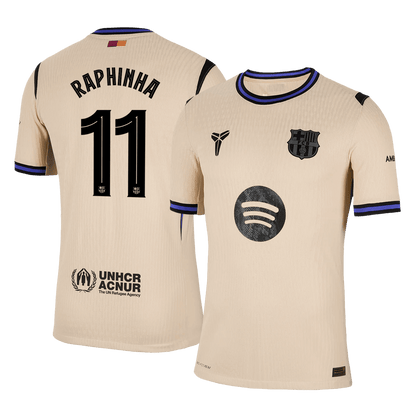 Authentic RAPHINHA #11 Soccer Jersey Barcelona x Kobe Bryant Away Shirt 2025/26 -UCL