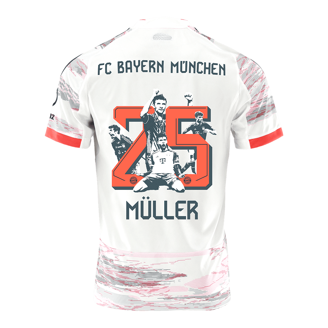 MULLER Special #25 Μπάγερν Μονάχου εκτός έδρας ποδοσφαιρική φανέλα 2025/26 Λευκή