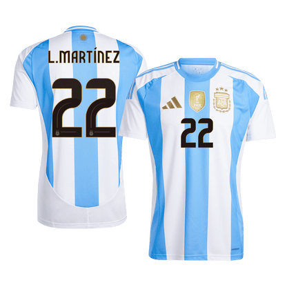L.Martínez #22 Argentina Home Soccer Jersey 2024