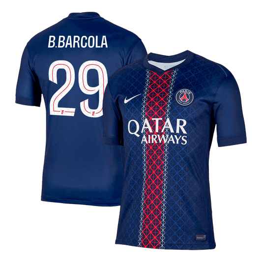 B.BARCOLA #29 Εντός έδρας ποδοσφαιρική φανέλα PSG 2025/26