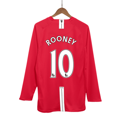 Retro Jersey ROONEY #10 Manchester United Retro Jersey Home Soccer Shirt 2007/08