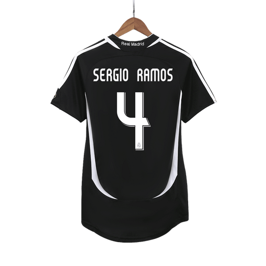 SERGIO RAMOS #4 Ρετρό φανέλα Ρεάλ Μαδρίτης Εκτός έδρας ποδοσφαιρική φανέλα 2006/07