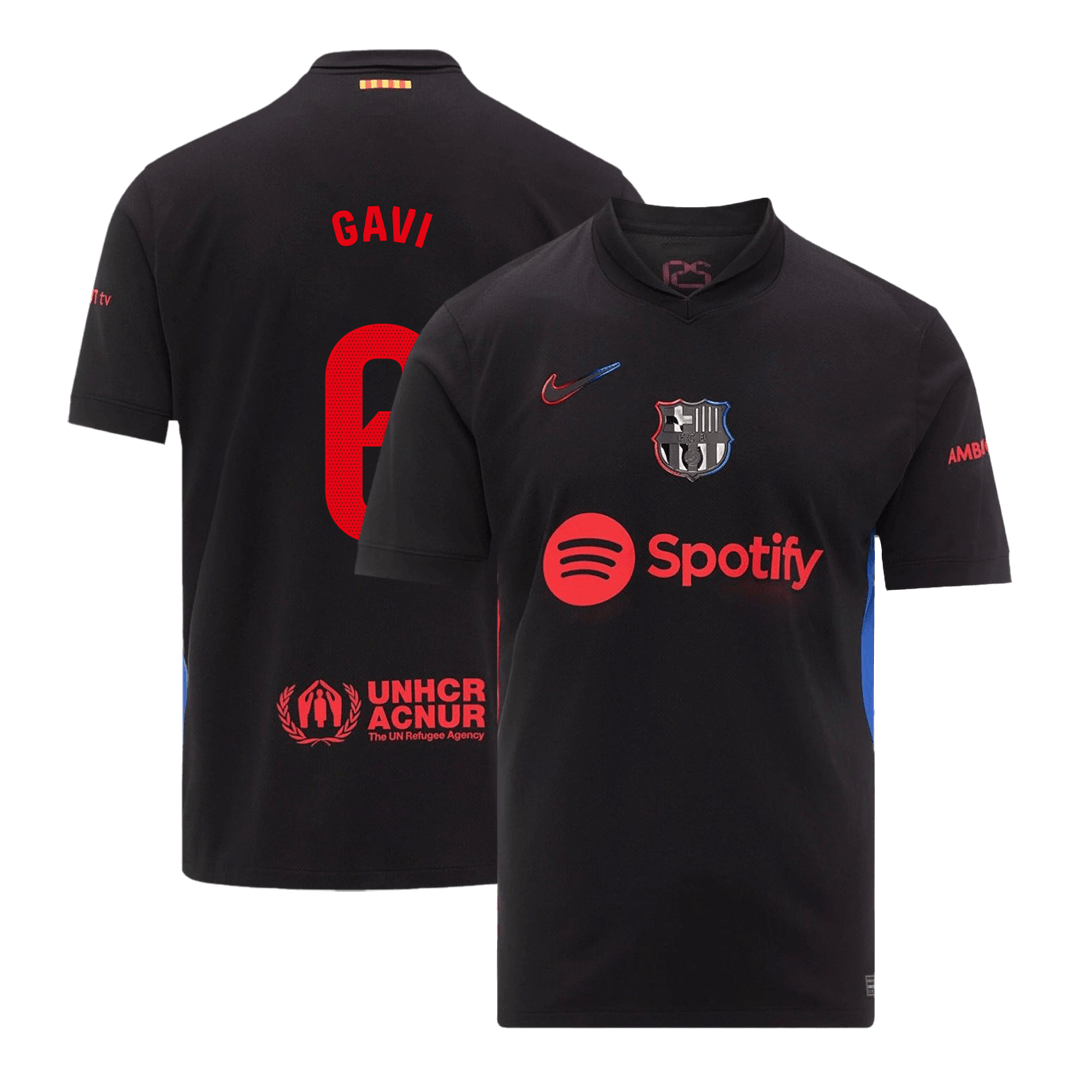 GAVI #6 Προσαρμοσμένη φανέλα ποδοσφαίρου Barcelona εκτός έδρας 2024/25