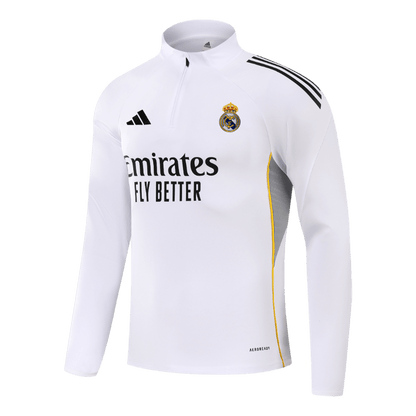 Real Madrid 1/4 Zip Tracksuit 2025/26 Kids White