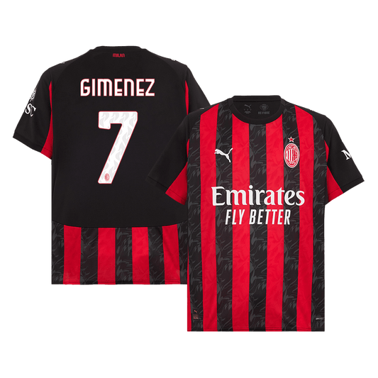 Φανέλα Εντός Έδρας AC Milan 2025/26 GIMENEZ #7 Κόκκινο & Μαύρο
