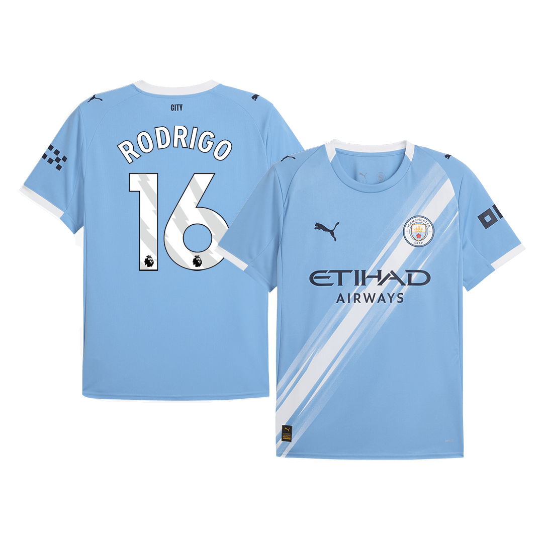 RODRIGO #16 Εντός έδρας ποδοσφαιρική φανέλα Manchester City 2025/26 Μπλε