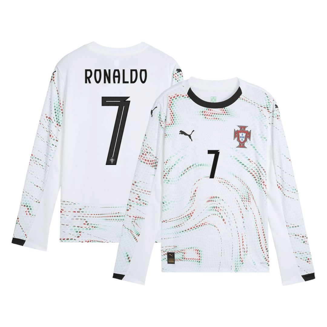 Πορτογαλία μακρυμάνικη φανέλα RONALDO #7 εκτός έδρας ποδοσφαίρου 2025