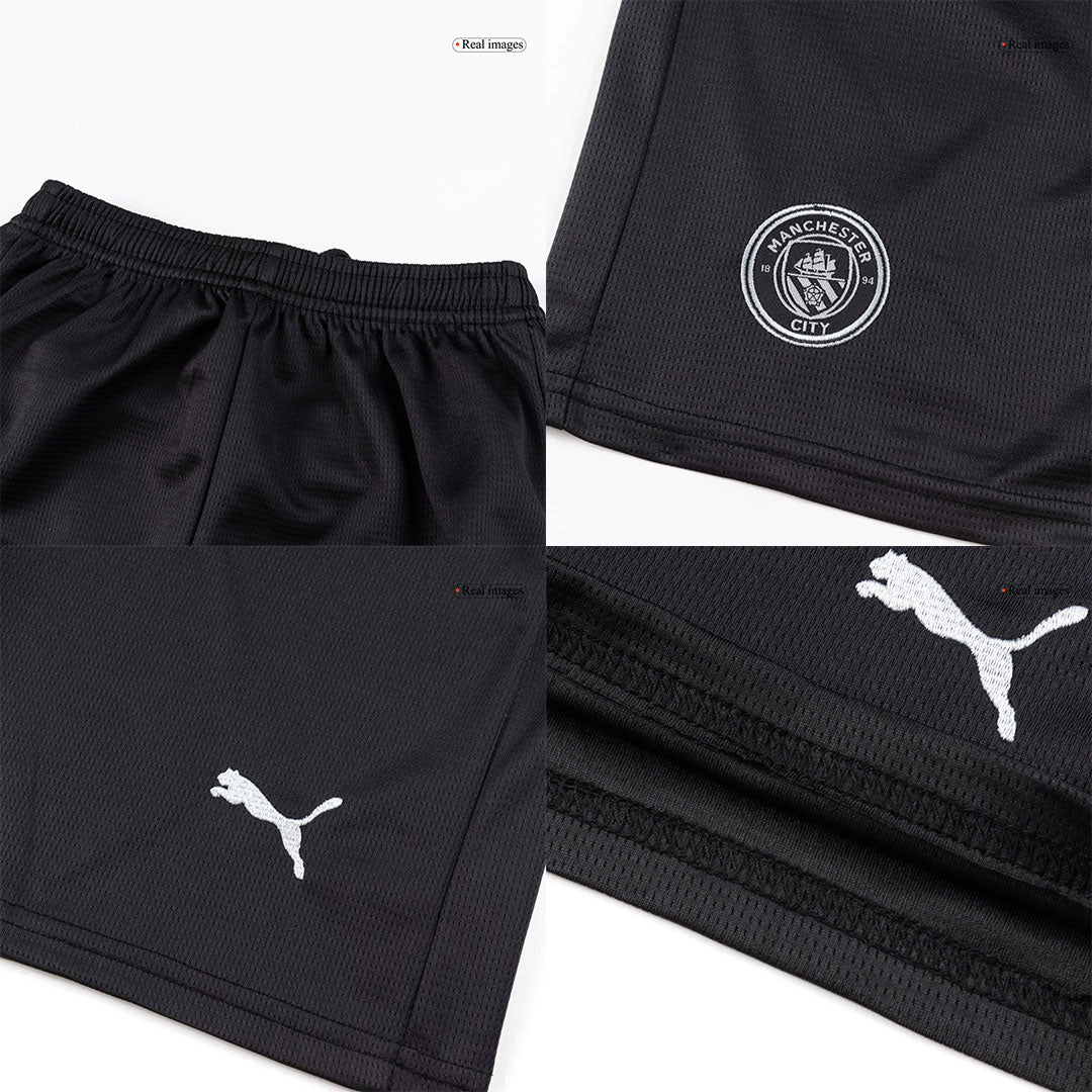 Παιδική φανέλα ποδοσφαίρου Manchester City εκτός έδρας (φανέλα+σορτς+κάλτσες) 2025/26 μαύρη