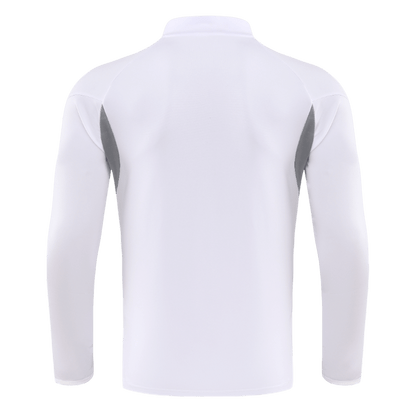 Real Madrid 1/4 Zip Tracksuit 2025/26 Kids White