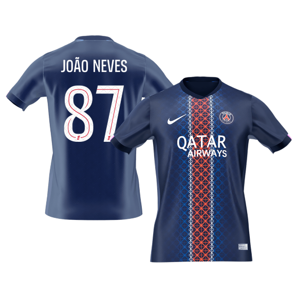 PSG φανέλα Εντός 2025/26 JOÃO NEVES #87 - Premium