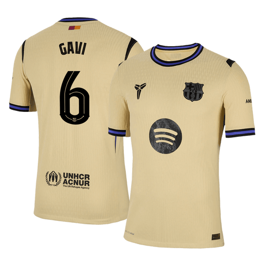 GAVI #6 Αυθεντική Φανέλα Ποδοσφαίρου Barcelona Εκτός έδρας 2025/26 - UCL