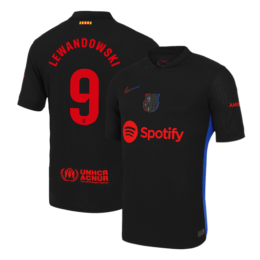 Αυθεντική φανέλα LEWANDOWSKI #9 Ποδοσφαιρική φανέλα Barcelona Away 2024/25