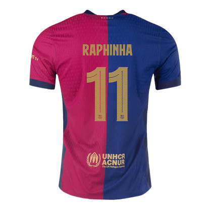 Authentic RAPHINHA #11 Barcelona Soccer Jersey Home Shirt 2024/25 - UCL