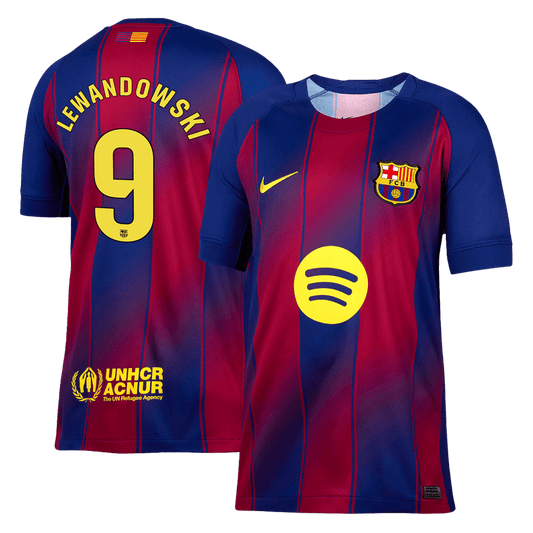 Φανέλα Ποδοσφαίρου Μπαρτσελόνα LEWANDOWSKI #9 Εντός Έδρας 2025/26