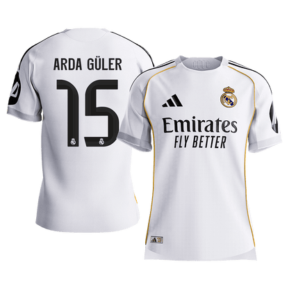 ARDA GÜLER #15 Real Madrid Home Player Version Jersey 2025/26