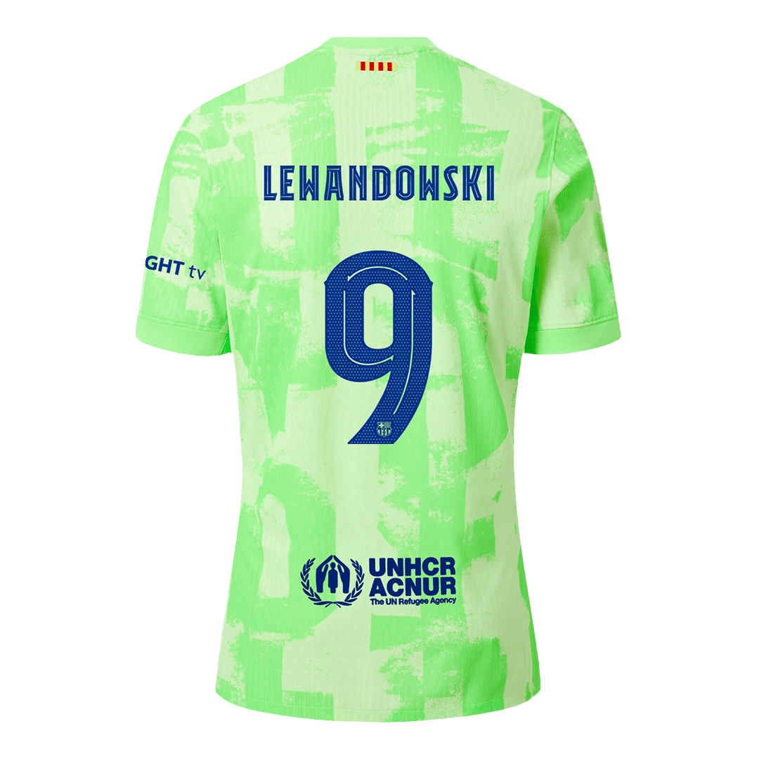 Αυθεντική φανέλα LEWANDOWSKI #9 ποδοσφαίρου Μπαρτσελόνα Τρίτη εκτός έδρας φανέλα 2024/25 UCL