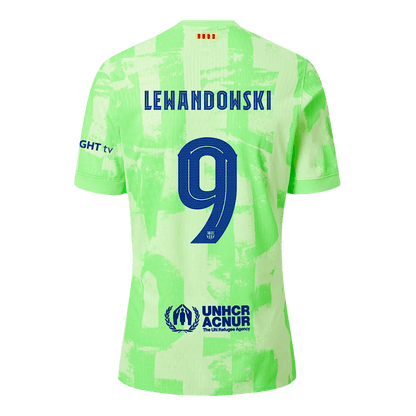 Αυθεντική φανέλα LEWANDOWSKI #9 ποδοσφαίρου Μπαρτσελόνα Τρίτη εκτός έδρας φανέλα 2024/25 UCL