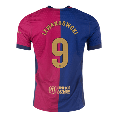 Αυθεντικό LEWANDOWSKI #9 Soccer Jersey Barcelona Home πουκάμισο 2024/25 Spotify λογότυπο χωρίς κείμενο