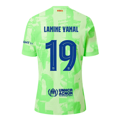 Αυθεντική φανέλα LAMINE YAMAL #19 Soccer Jersey Barcelona Third Away 2024/25 UCL